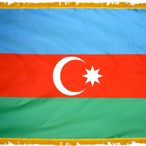 Azerbaijan Flag w/ Pole Hem
