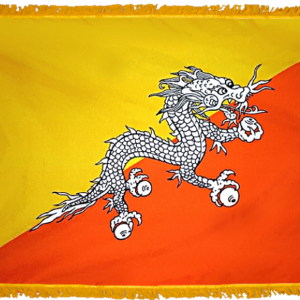 Bhutan Flag w/ Pole Hem