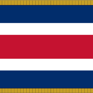 Costa Rica No Seal Flag w/ Pole Hem