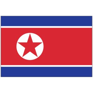 North Korea Flag w/ Pole Hem