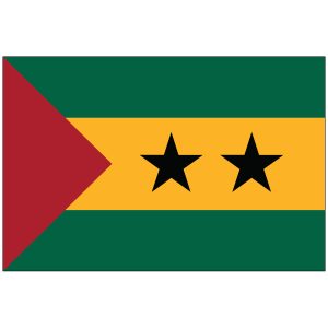 Sao Tome & Principe Flag w/ Pole Hem