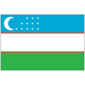 Uzbekistan Flag w/ Pole Hem
