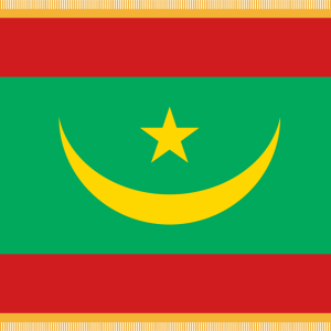 Mauritania Flag w/ Pole Hem & Fr