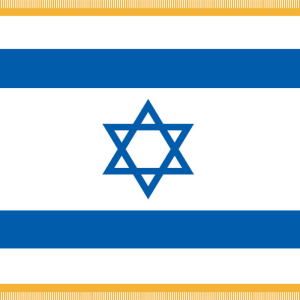 Israel Flag w/ Pole Hem & Fr