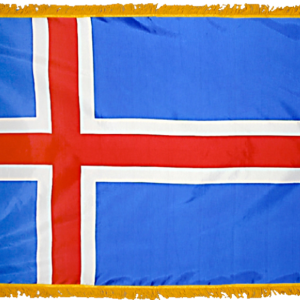 Iceland Flag w/ Pole Hem & Fr