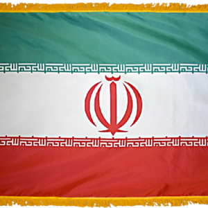 Iran Flag w/ Pole Hem & Fr