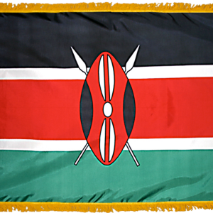 Kenya Flag w/ Pole Hem & Fr