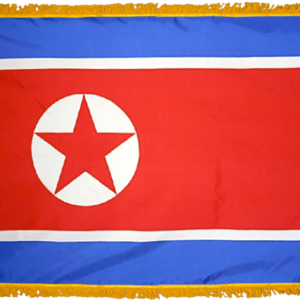 North Korea Flag w/ Pole Hem & Fr