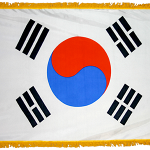 South Korea Flag w/ Pole Hem & Fr