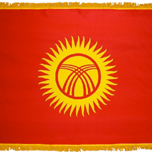 Kyrgyzstan Flag w/ Pole Hem & Fr