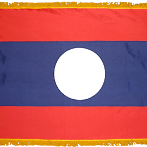 Laos Flag w/ Pole Hem & Fr