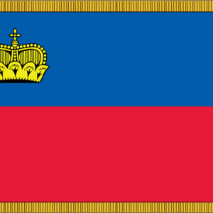 Liechtenstein Flag w/ Pole Hem & Fr