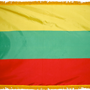 Lithuania Flag w/ Pole Hem & Fr