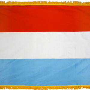 Luxembourg Flag w/ Pole Hem & Fr