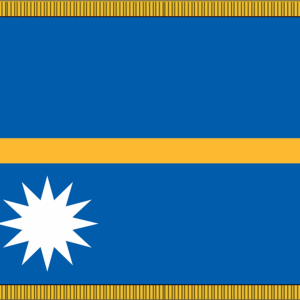 Nauru Flag w/ Pole Hem & Fr