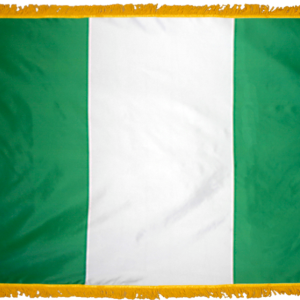 Nigeria Flag w/ Pole Hem & Fr