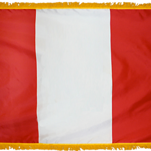 Peru No Seal Flag w/ Pole Hem & Fr