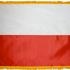 Poland No Eagle Flag w/ Pole Hem & Fr