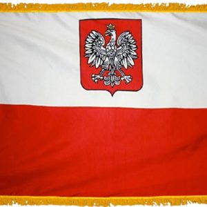 Poland w/ Eagle Flag w/ Pole Hem & Fr