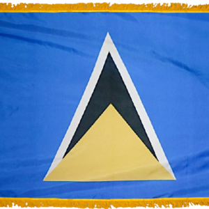 Saint Lucia Flag w/ Pole Hem & Fr