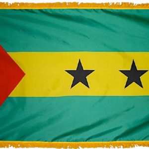 Sao Tome & Principe Flag w/ Pole Hem & Fr