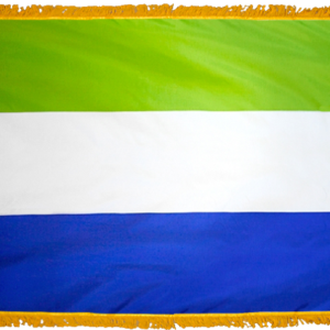 Sierra Leone Flag w/ Pole Hem & Fr