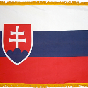 Slovakia Flag w/ Pole Hem & Fr