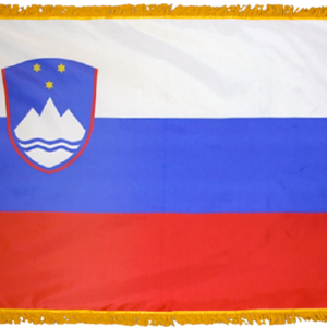 Slovenia Flag w/ Pole Hem & Fr