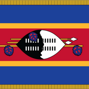 Swaziland Flag w/ Pole Hem & Fr