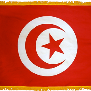 Tunisia Flag w/ Pole Hem & Fr