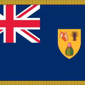Turks & Caicos Flag w/ Pole Hem & Fr