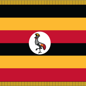 Uganda Flag w/ Pole Hem & Fr