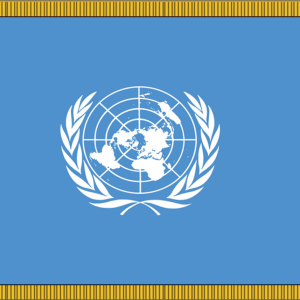 United Nations Flag w/ Pole Hem & Fr