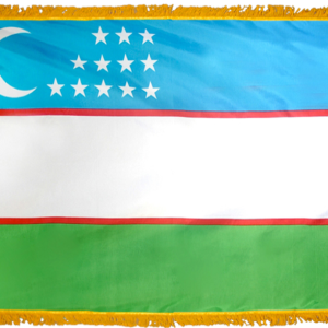 Uzbekistan Flag w/ Pole Hem & Fr