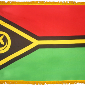 Vanuatu Flag w/ Pole Hem & Fr