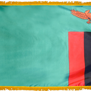 Zambia Flag w/ Pole Hem & Fr