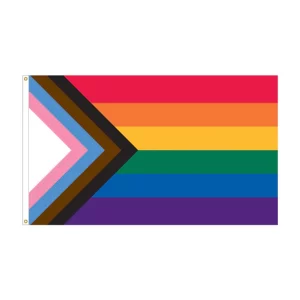 Printed Nylon Progress Pride Flag
