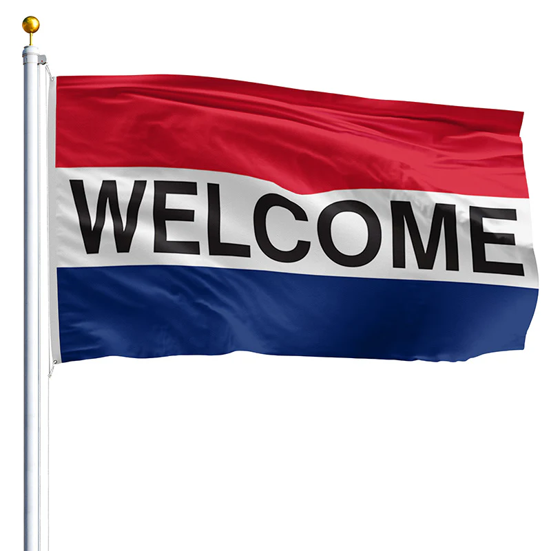 3' x 5' Welcome Message Flag - Image 2