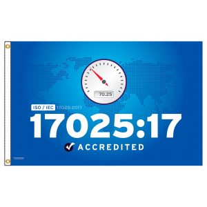 Double Sided ISO/IEC 17025:17 Flag